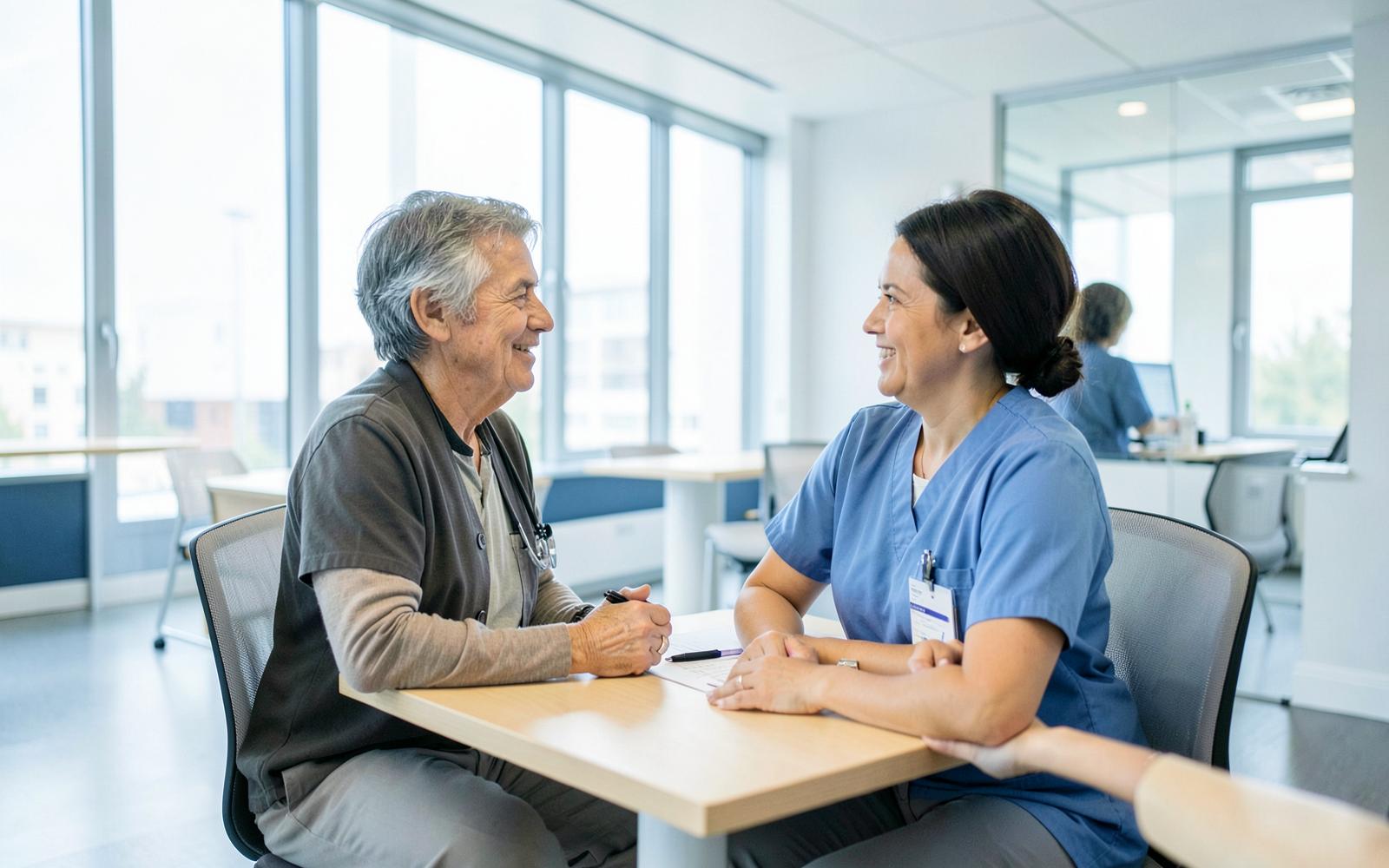 Doctor consulting with a patient and family